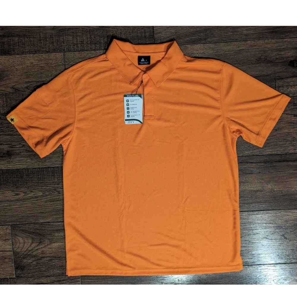 Zity Mens Polo Size XL Bright Orange NWT High Function Temp Control Muscle Move